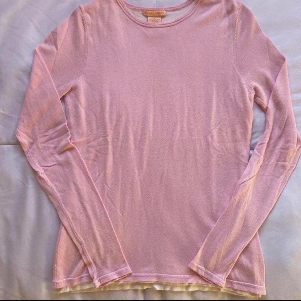Sweet Romeo pink and cream layered long sleeve